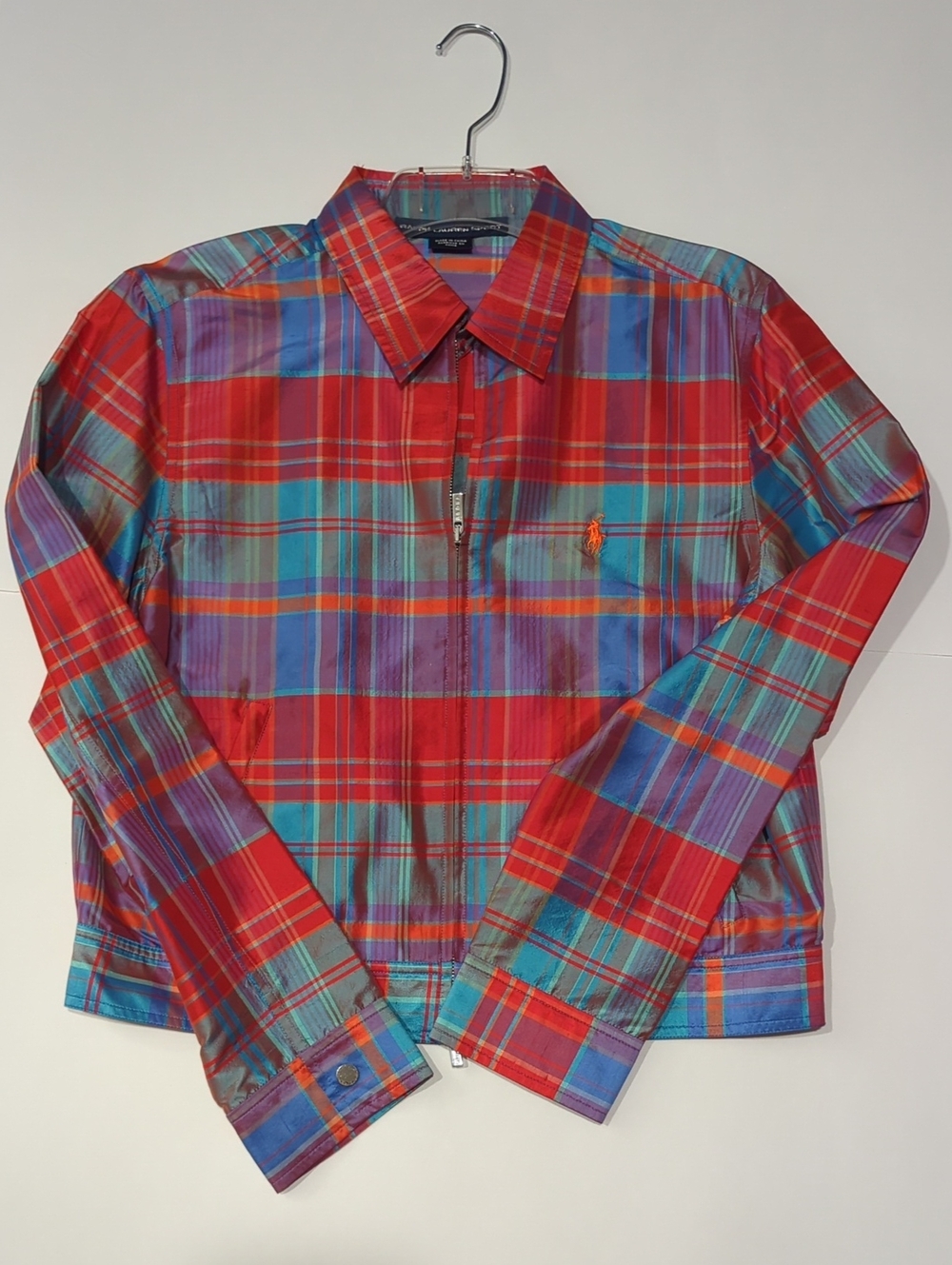 Vintage Ralph Lauren Sport Plaid Iridescent Zip-Up Jacket